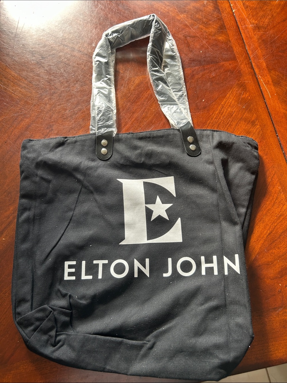 Black Canvas Tote Bag with Logo